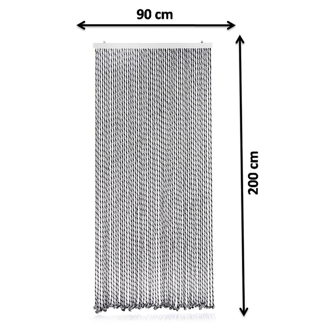 Mestic Türvorhang Rope schwarz/weiß 100x231,5 cm