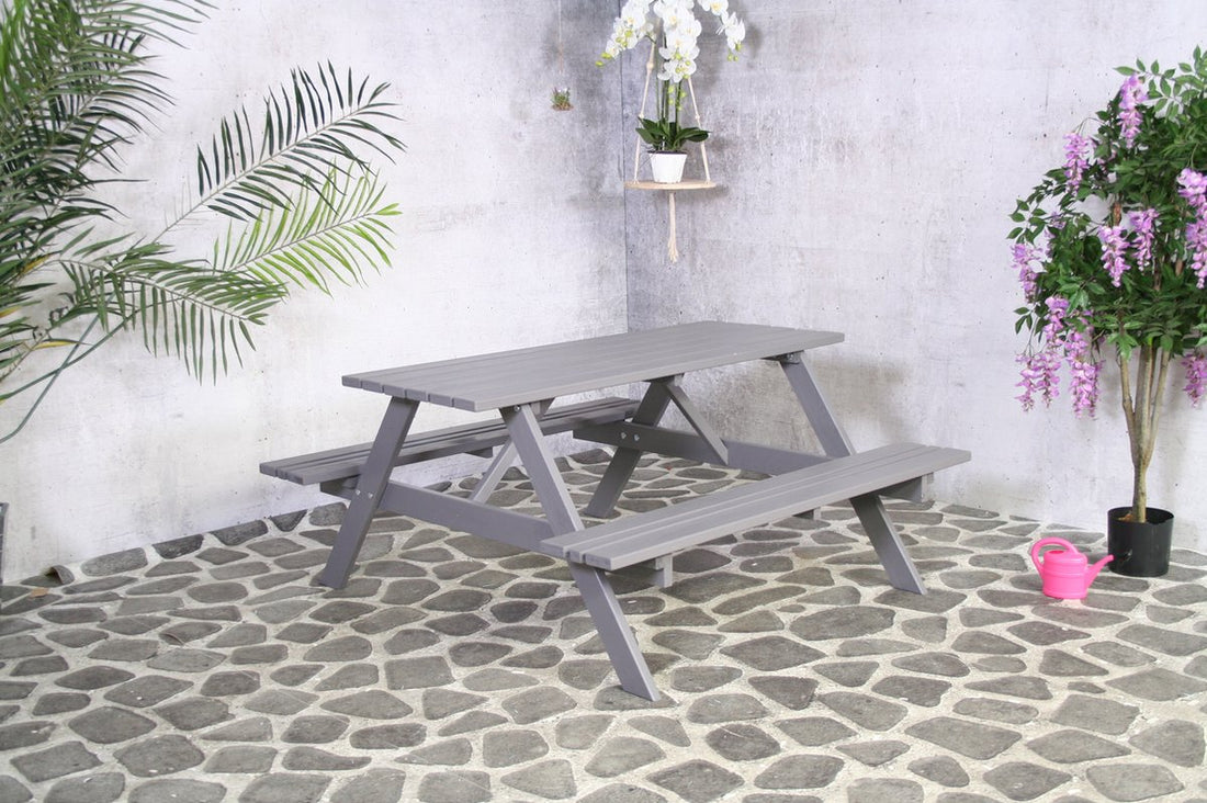 SenS-Line Remia Picknicktisch - 150 cm - Holz - Grau