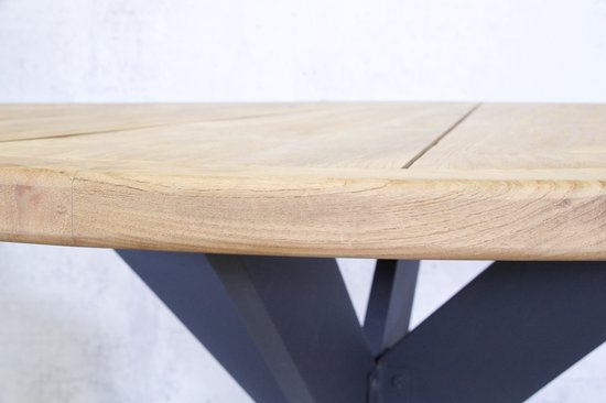 SenS-Line Malta Teak Tuintafel Ø130cm With Alu Legs - Bruin