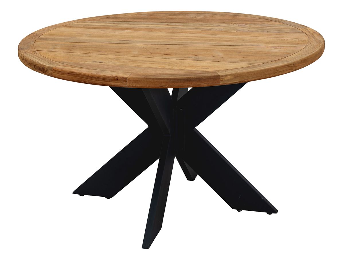 SenS-Line Malta Teak Tuintafel Ø130cm With Alu Legs - Bruin