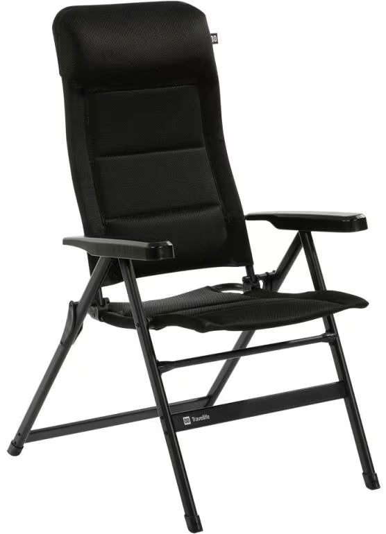 Travellife Barletta Comfort Campingstuhl, schwarz, Gr. L