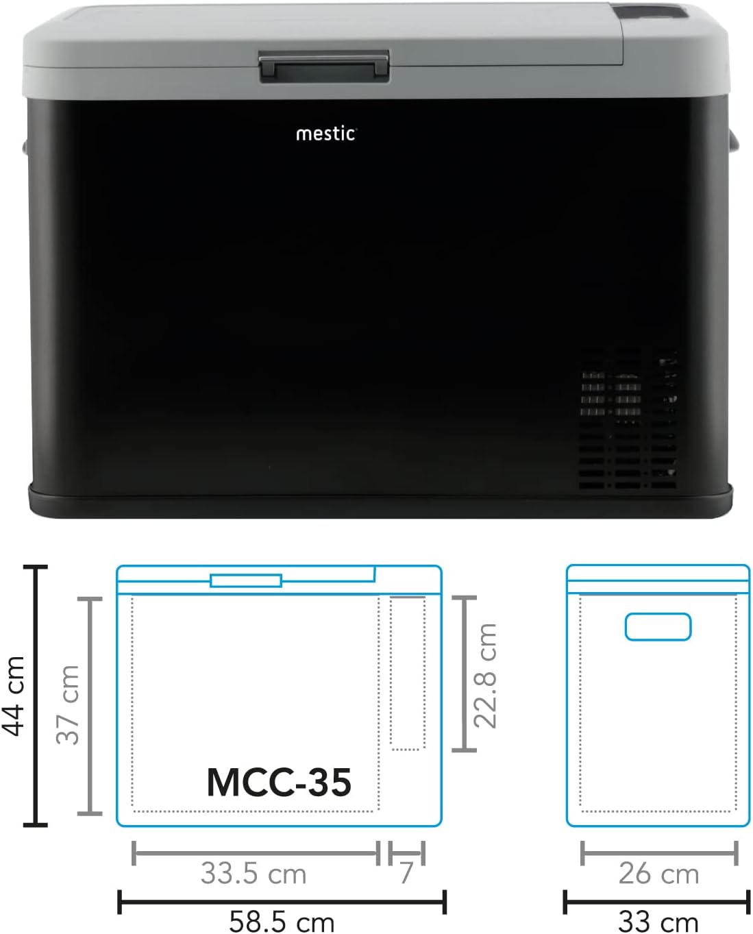 Mestic MCC-35 Kompressor-Kühlbox, 12/24V, 35L showroommodel